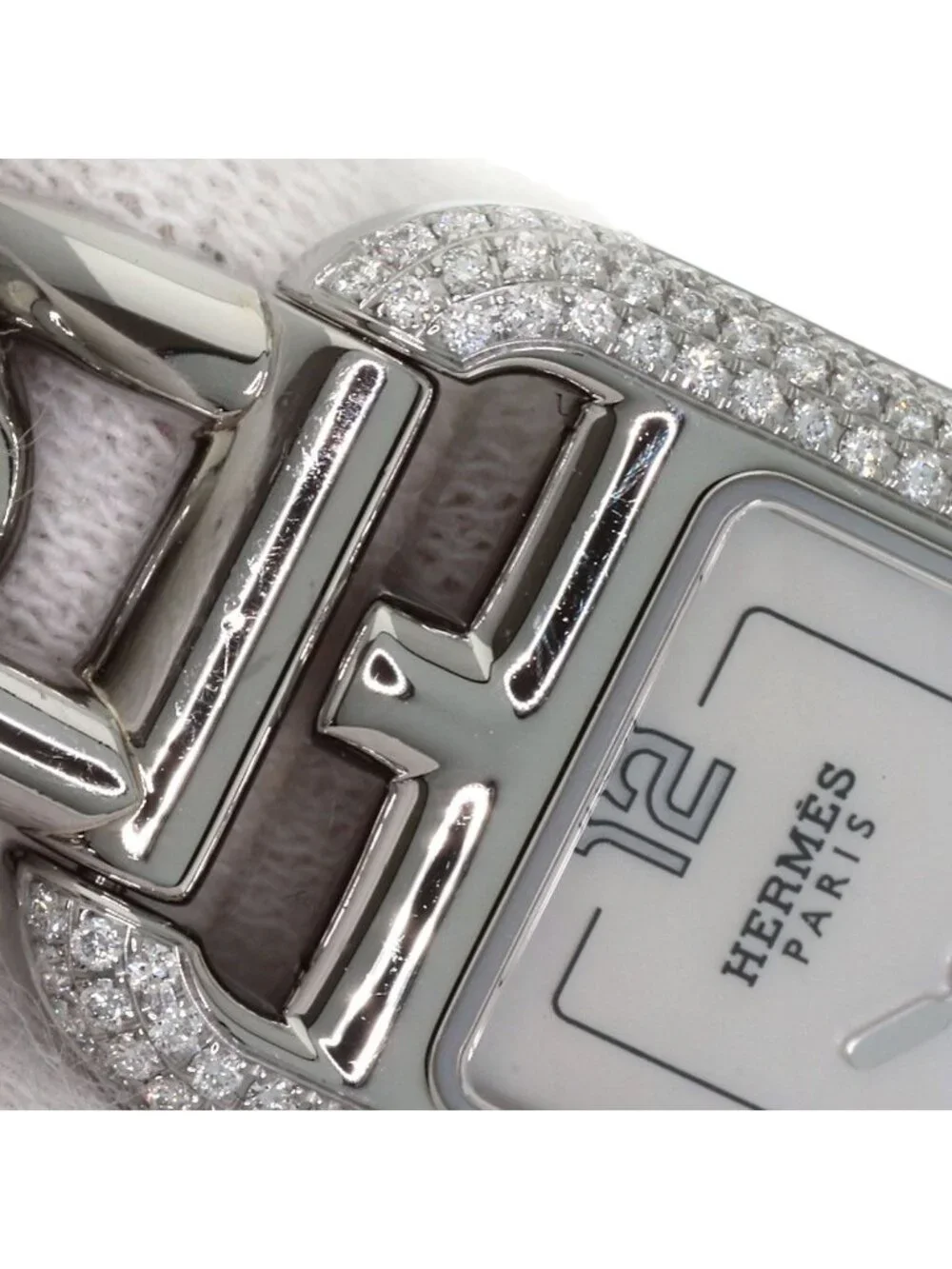 Hermes Nantucket Diamond Watch SS